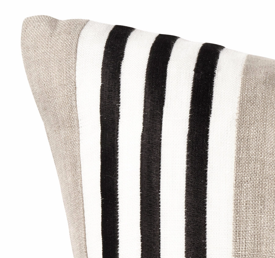 Linen Maison Stripe 30x50cm Filled Cushion Sand