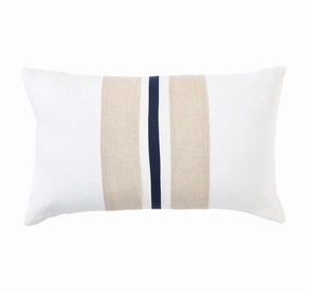 Linen Monaco Stripe 30x50cm Filled Cushion Navy