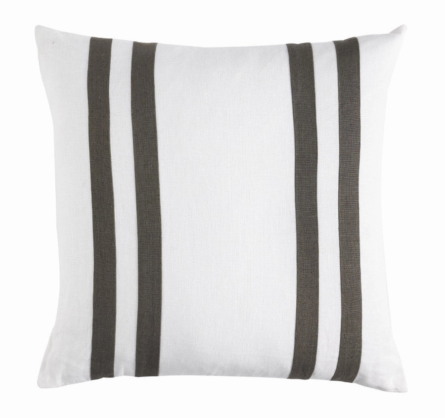 Linen Palma Stripes 50x50cm Filled Cushion Olive