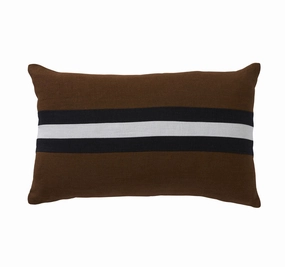 Linen Stripes 30x50cm Filled Cushion Tobacco
