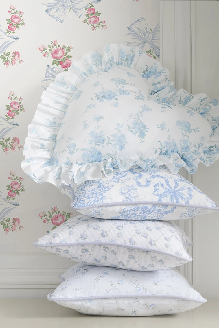 Linen Throw Pillow - BLISSFUL BLUE