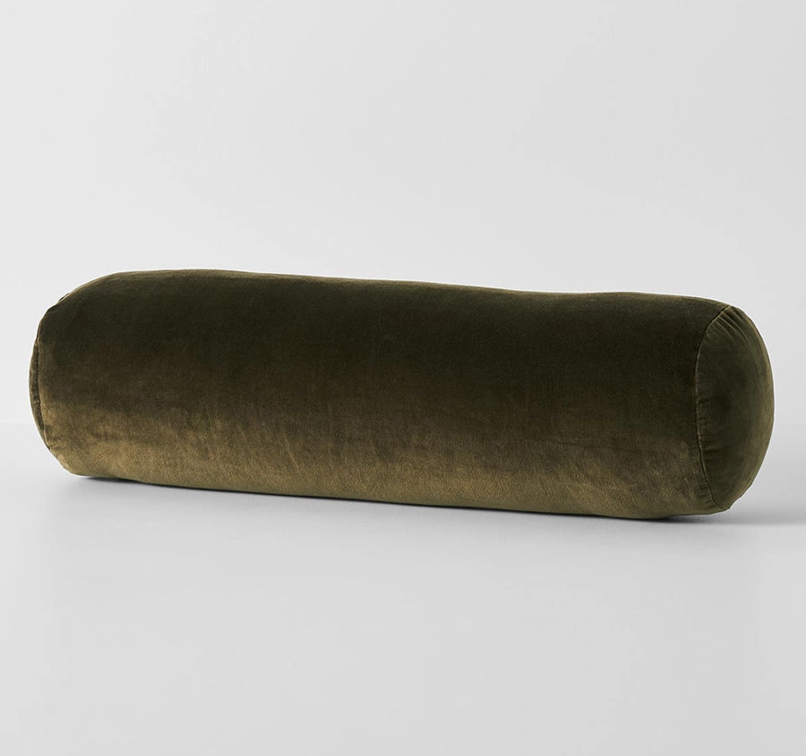 Luxury Velvet 18x60cm Filled Cushion Khaki