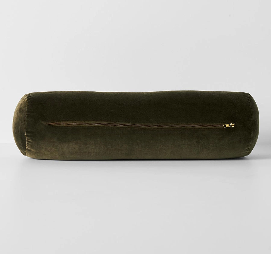 Luxury Velvet 18x60cm Filled Cushion Khaki