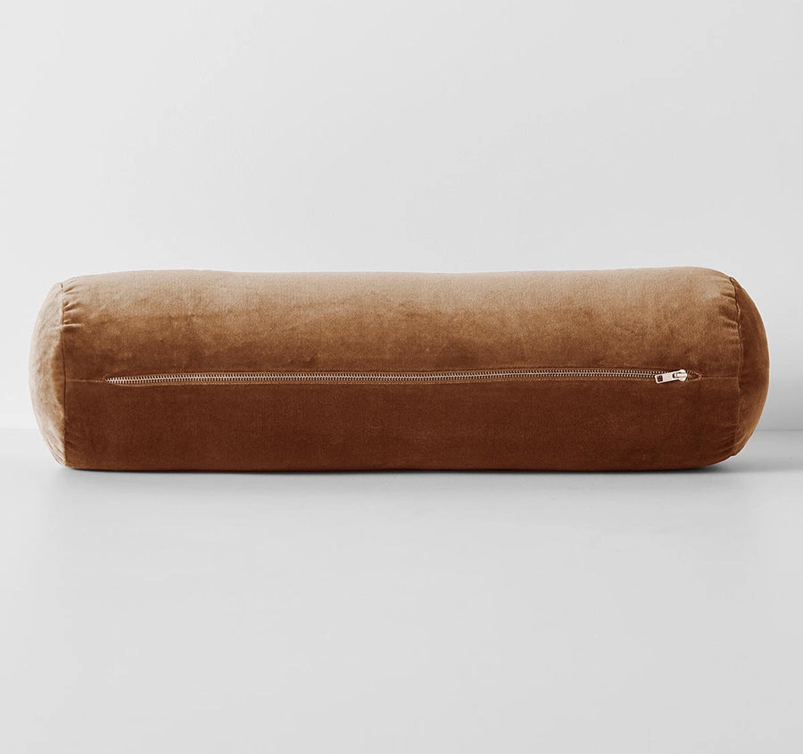 Luxury Velvet 18x60cm Filled Cushion Tobacco