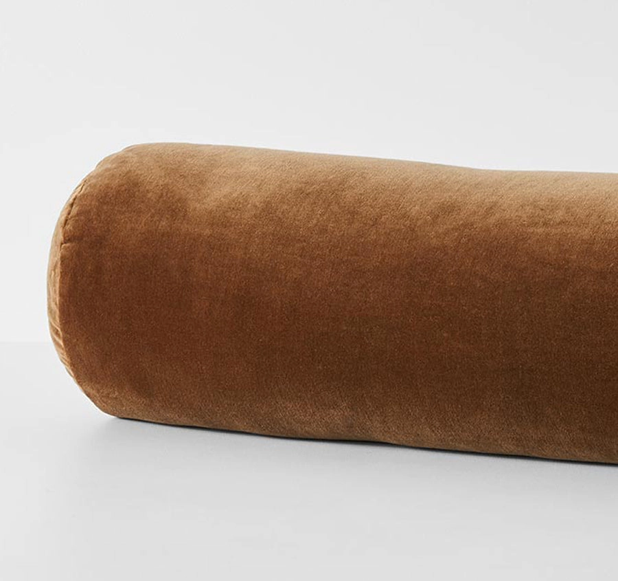 Luxury Velvet 18x60cm Filled Cushion Tobacco