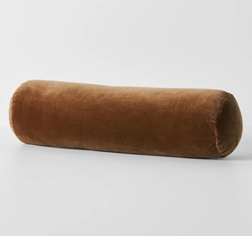 Luxury Velvet 18x60cm Filled Cushion Tobacco