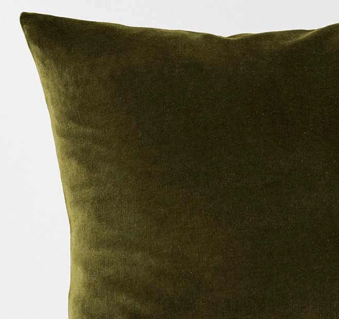 Luxury Velvet 50x50cm Filled Cushion Khaki