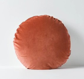 Luxury Velvet 55cm Filled Round Cushion Brandy