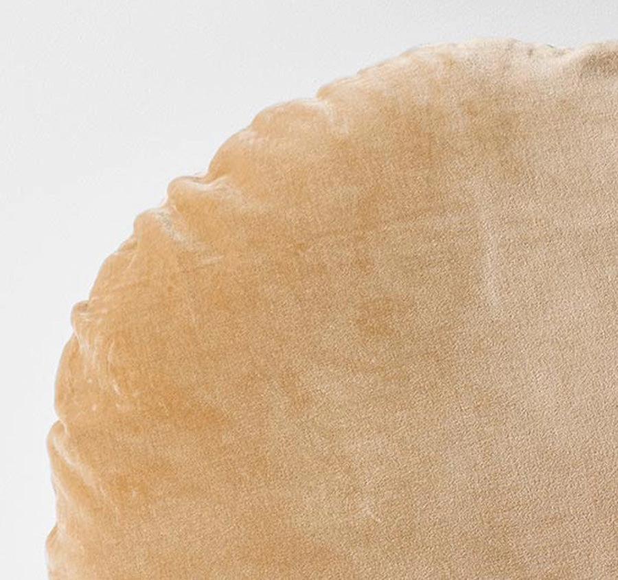 Luxury Velvet 55cm Filled Round Cushion Cashew