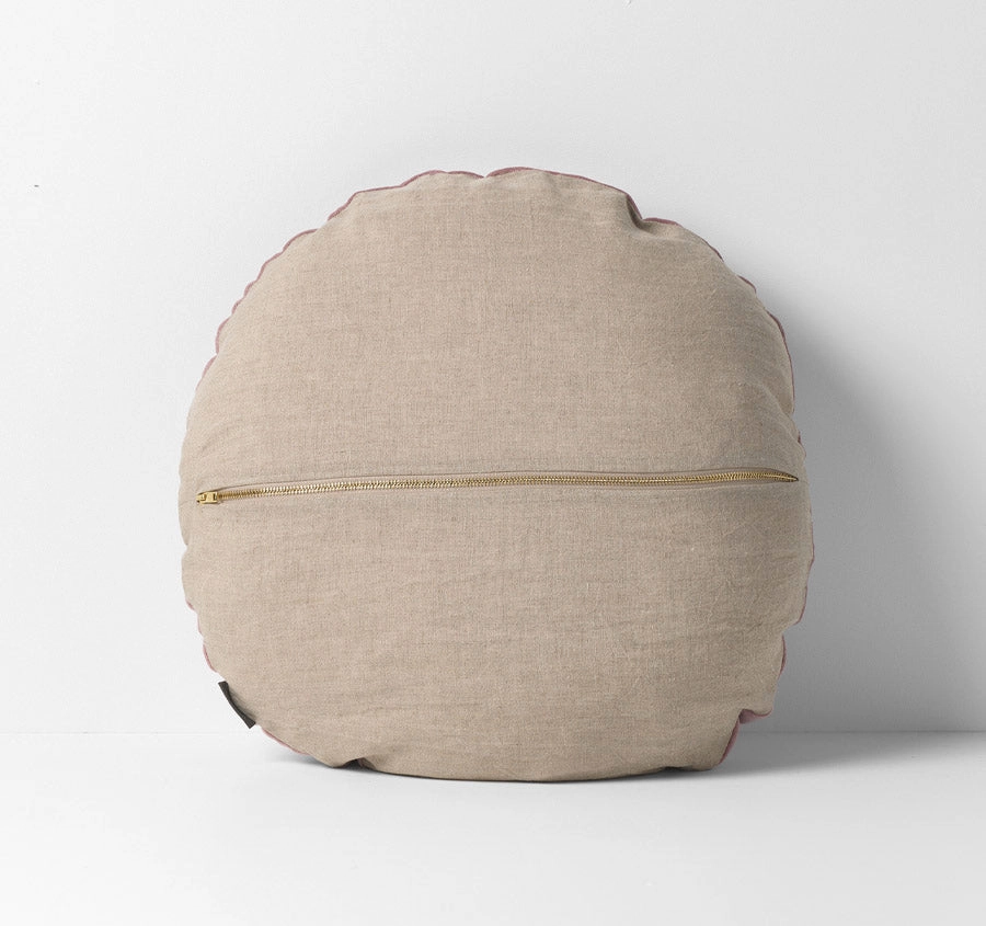 Luxury Velvet 55cm Round Filled Cushion Heather