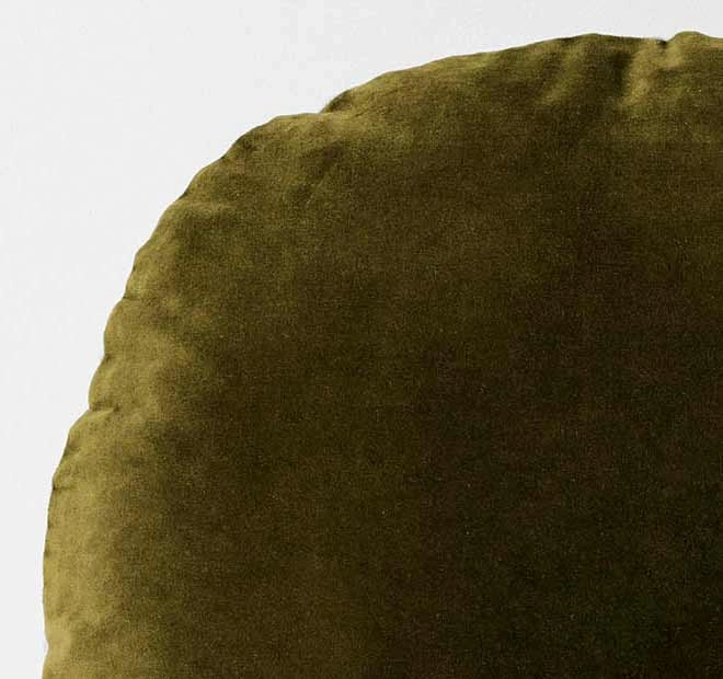 Luxury Velvet 55cm Round Filled Cushion Khaki