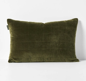 Luxury Velvet Quilted 40x60cm Filled Cushion Caper