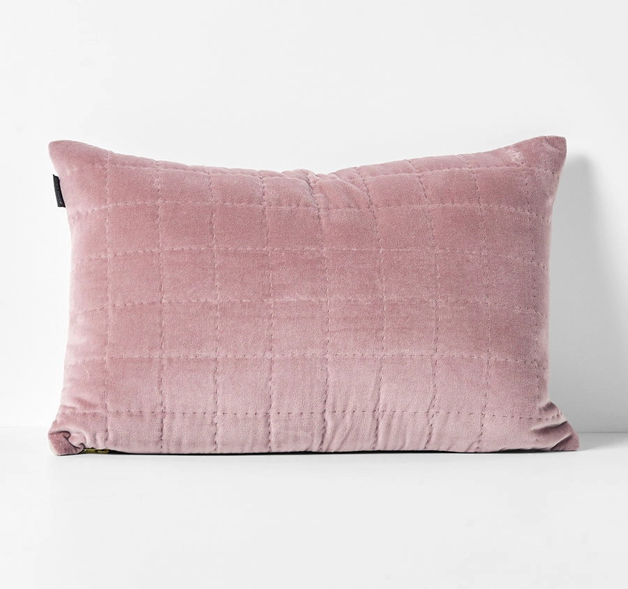 Luxury Velvet Quilted 40x60cm Filled Cushion Heather
