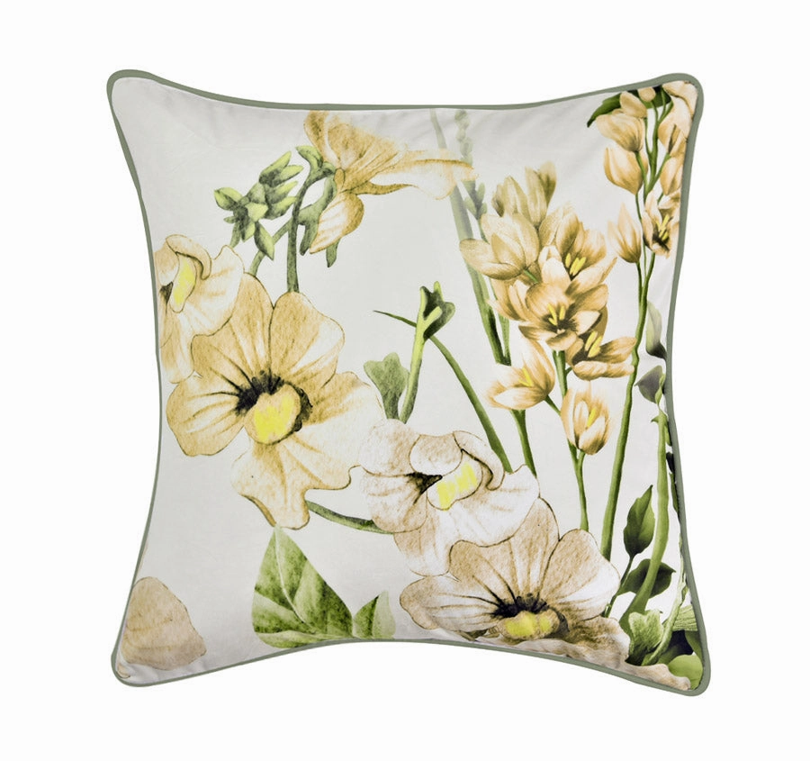 Makayla 43x43cm Filled Velvet Cushion Olive