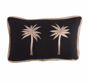 Marigold Palm 30x50cm Filled Cushion Black