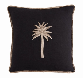 Marigold Palm 55x55cm Filled Cushion Black