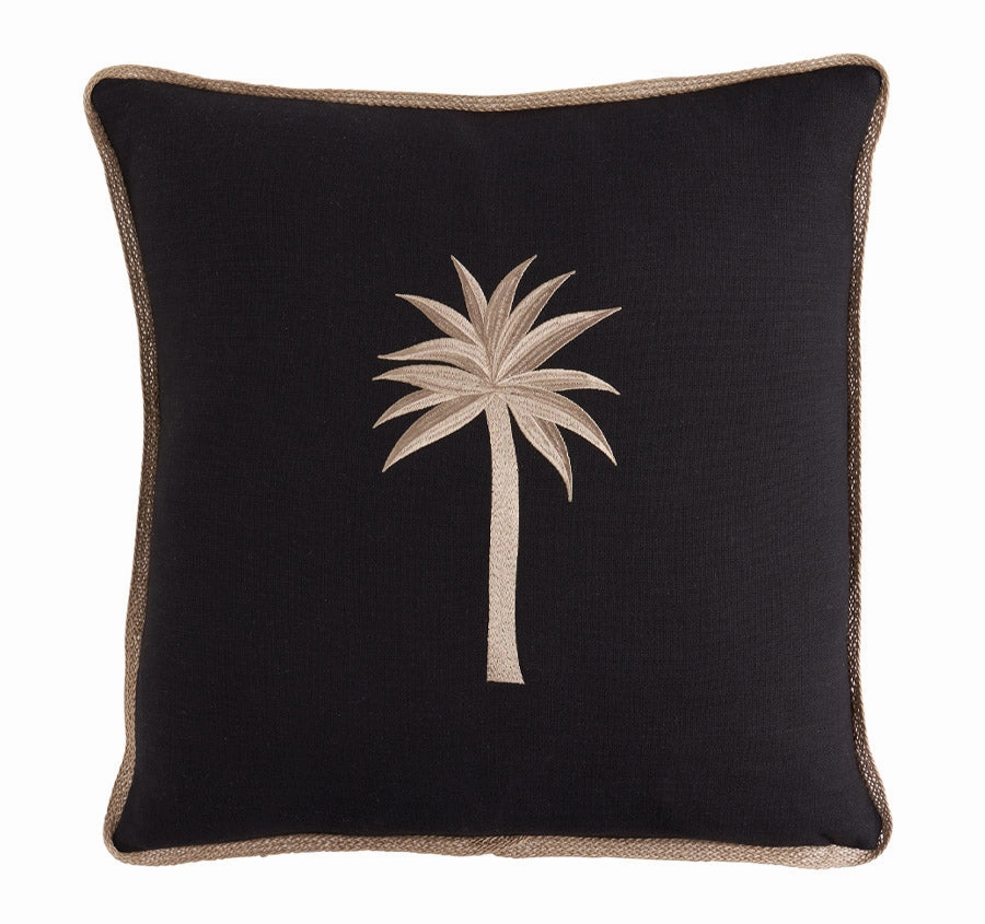 Marigold Palm 55x55cm Filled Cushion Black