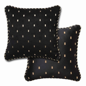 Massimo Black Square Cushion by Davinci