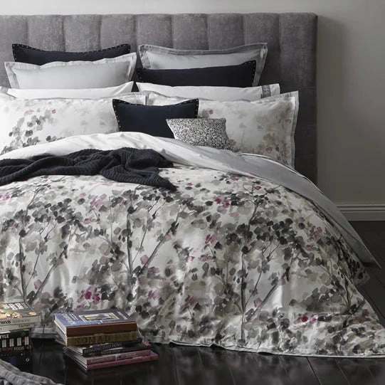 Melia Plum Square Filled Cushion by Florence Broadhurst
