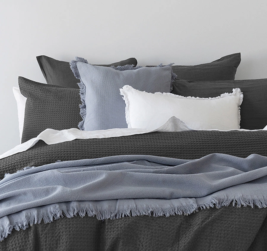 Melville European Pillowcase Charcoal