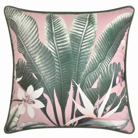Mika Square Green Velvet Cushion by Bianca