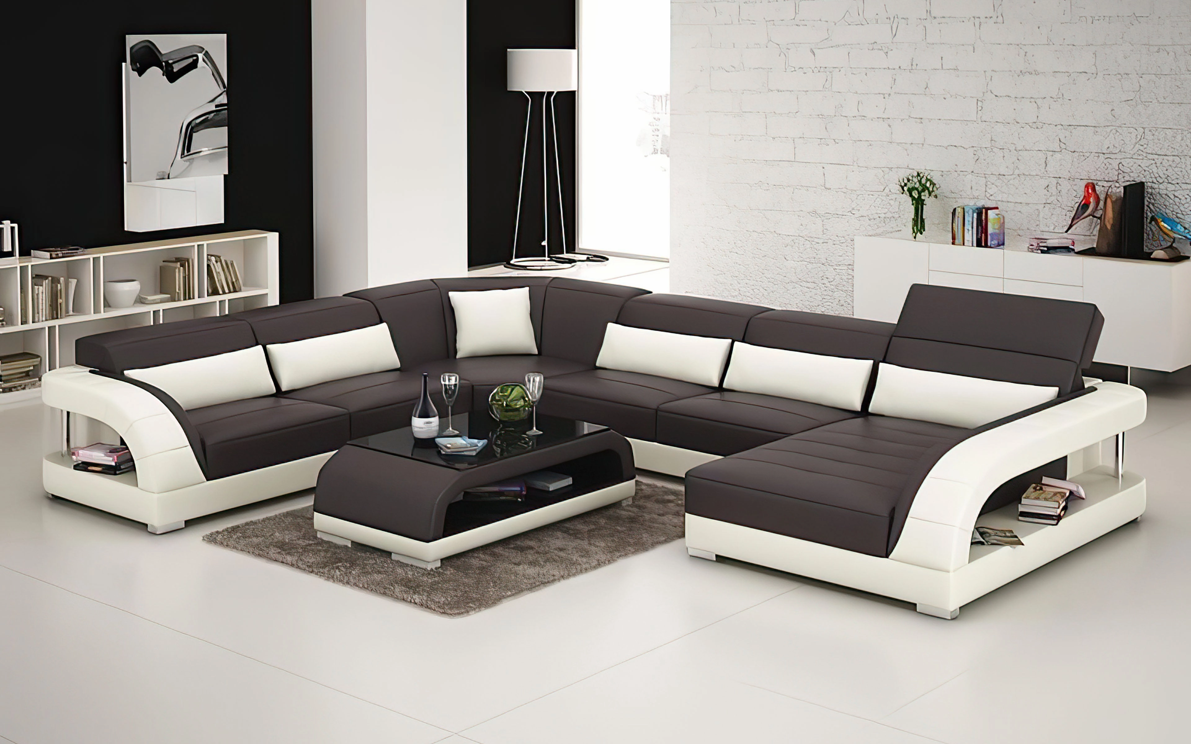 Monte Modern U-Shape Leather Sectional