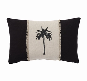 Montego Palm 30x50cm Filled Cushion Black