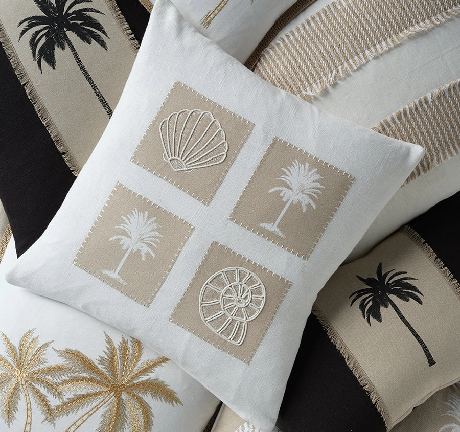 Montego Palm 30x50cm Filled Cushion Black
