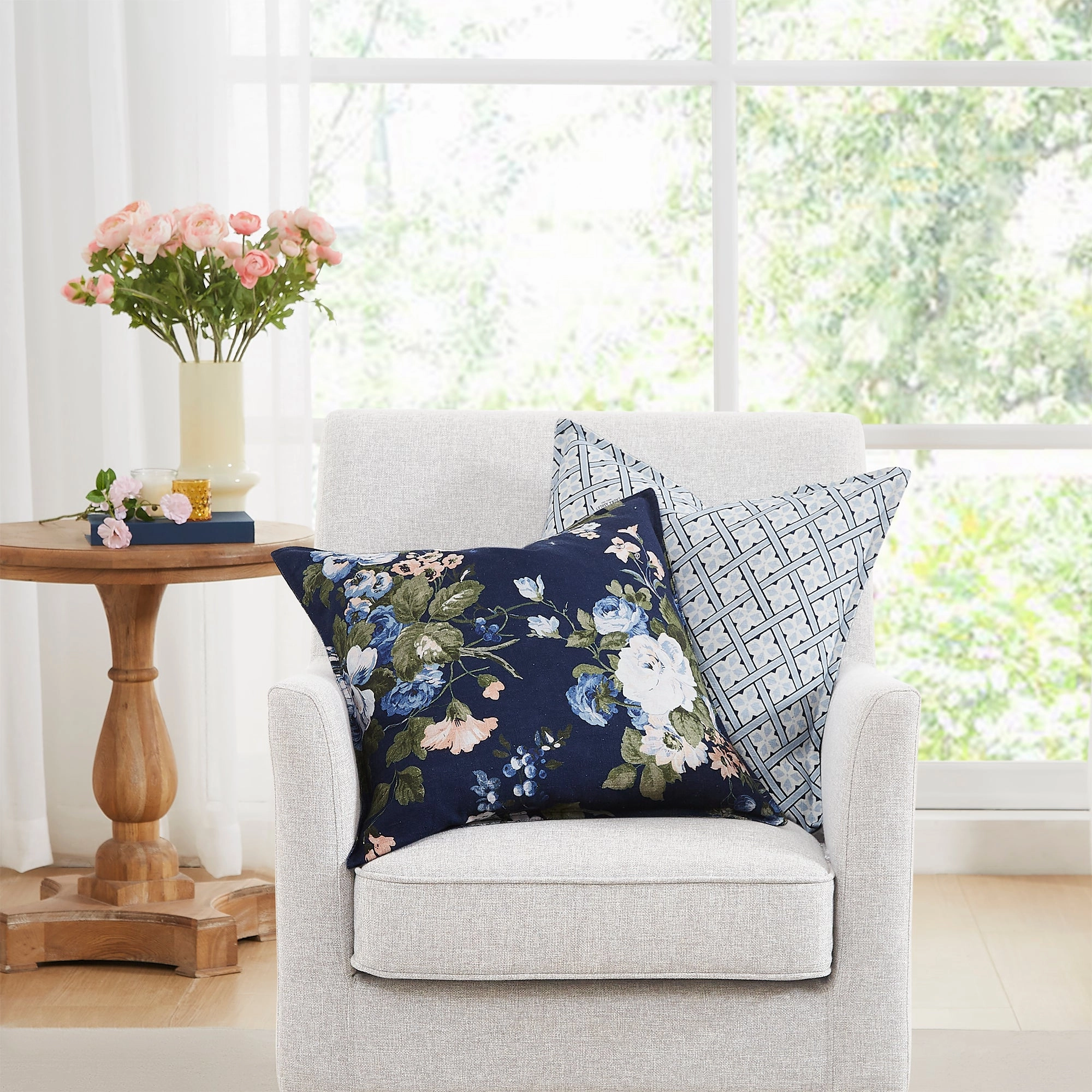 Mr Jones Sky Blue Cushion by Laura Ashley