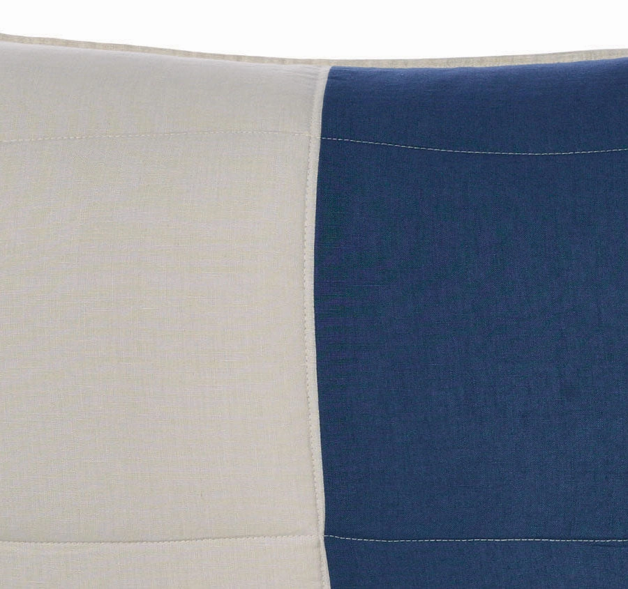 Nimes Patchwork Standard Pillow Sham Pair Navy