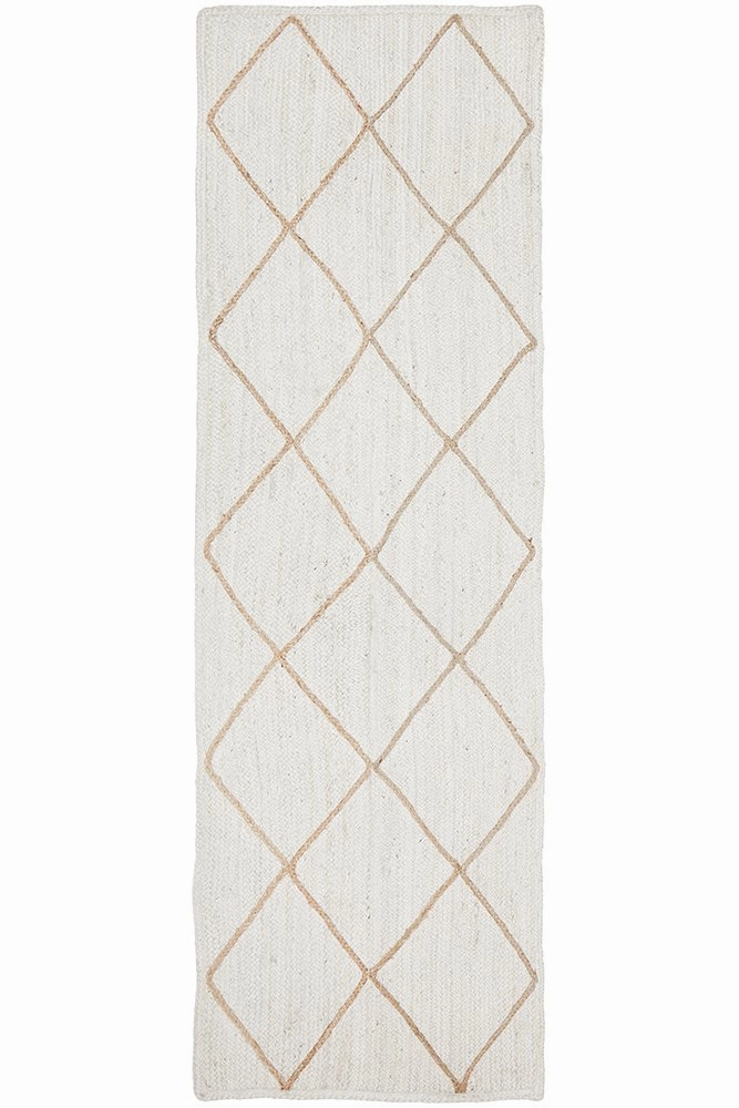 Noosa 222 Runner Rug (White) by Rug Culture