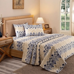 Nouveau Tradition Kaleen Global Blue Bed Sheet with Pillow Case