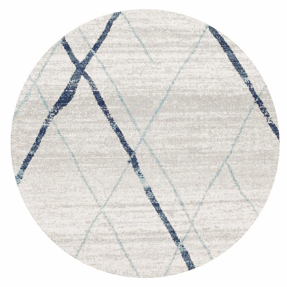 Oasis 452 Round Rug (Blue) by Rug Culture