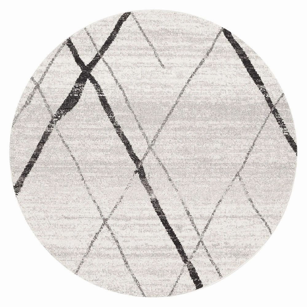 Oasis 452 Round Rug (Grey) by Rug Culture