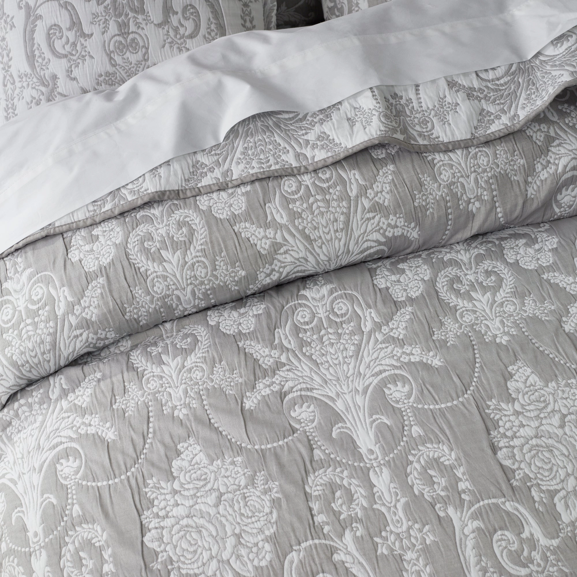 Olivia Grey Coverlet Set By Bianca