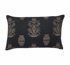 Olympia Palm 30x50cm Filled Cushion Black