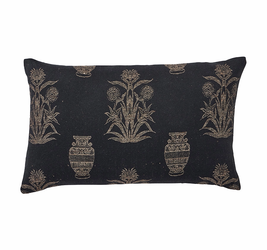 Olympia Palm 30x50cm Filled Cushion Black