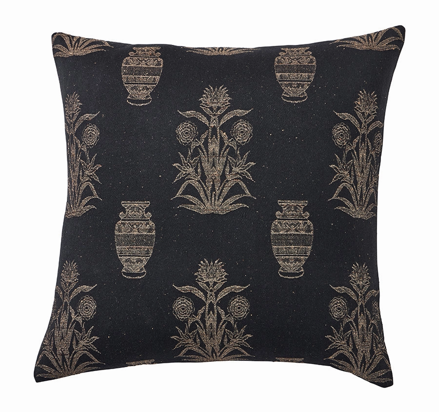 Olympia Palm 50x50cm Filled Cushion Black