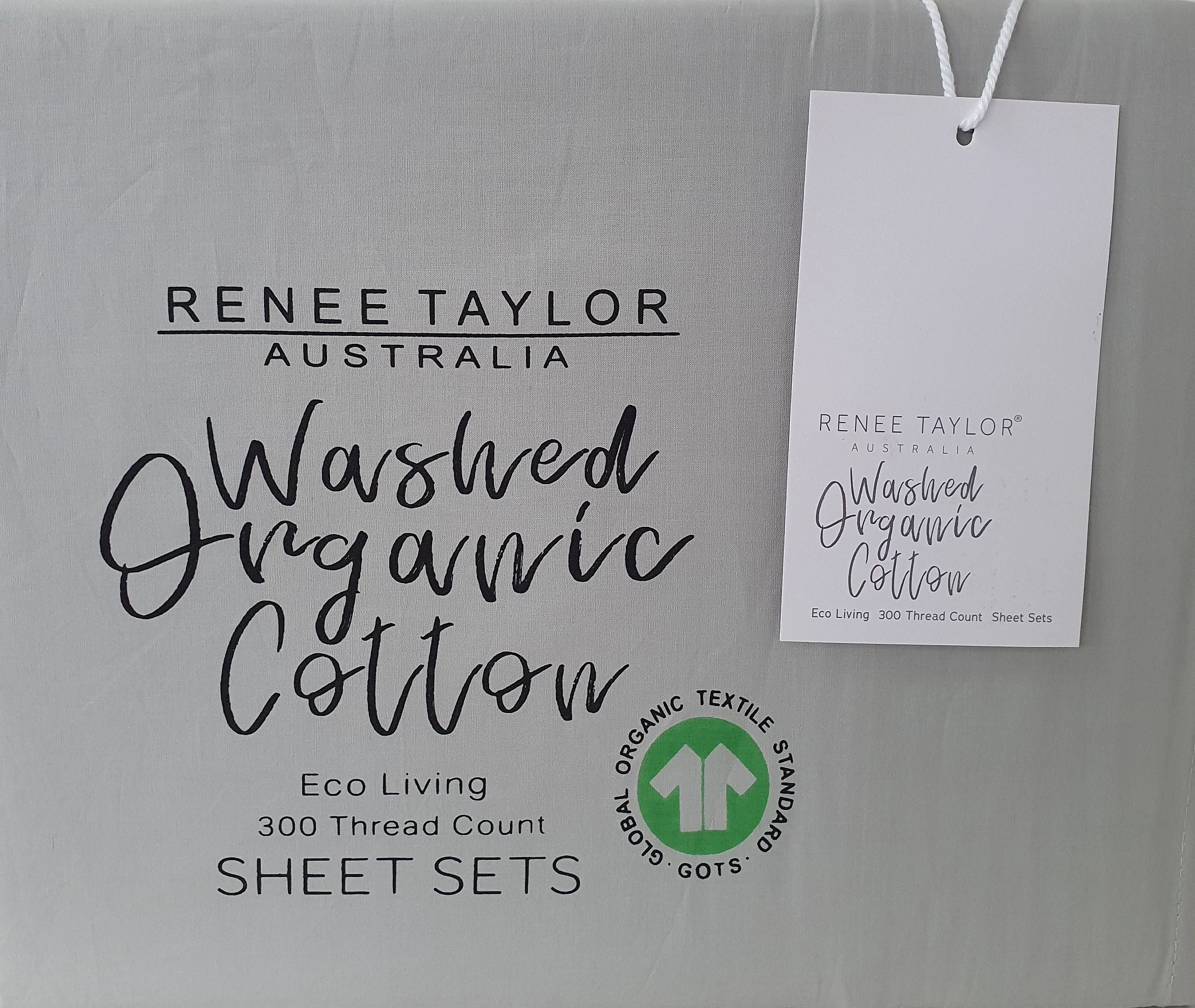 Organic Cotton Percale 300TC VAPOUR Sheet Set by Renee Taylor