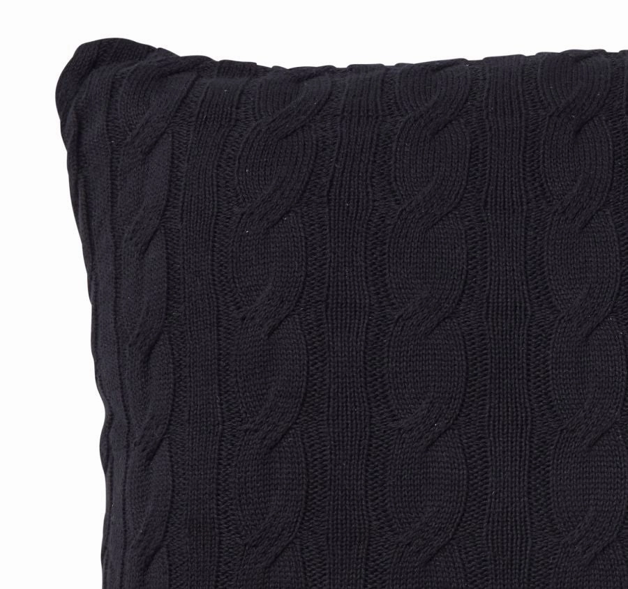 Paloma Cable Knit 50x50cm Filled Cushion Black