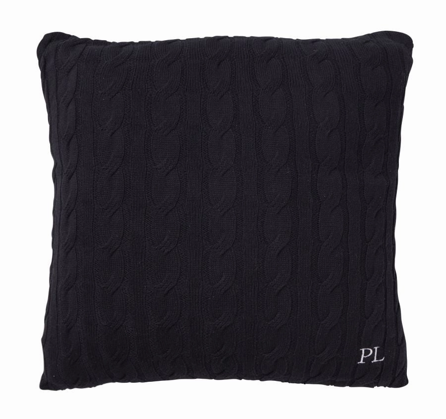Paloma Cable Knit 50x50cm Filled Cushion Black