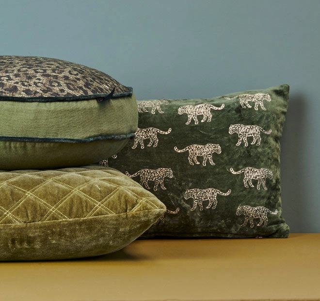 Pardus 40cm Round Cushion Green