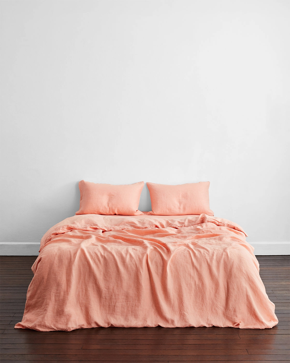 Peach 100% French Flax Linen Pillowcases (Set of Two)