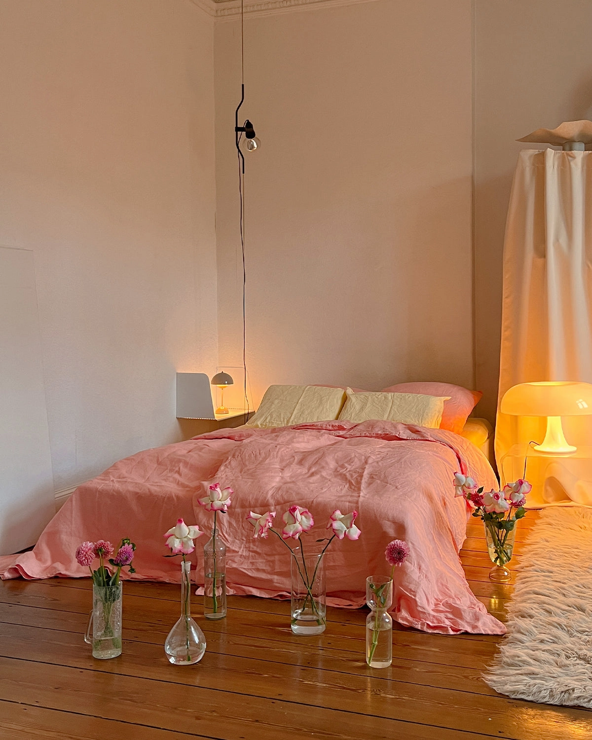 Peach 100% French Flax Linen Pillowcases (Set of Two)
