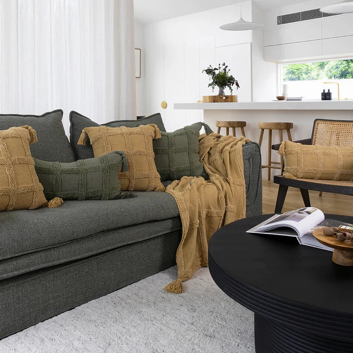 Percy Flax Rectangle Cushion 30 x 60cm by Bambury