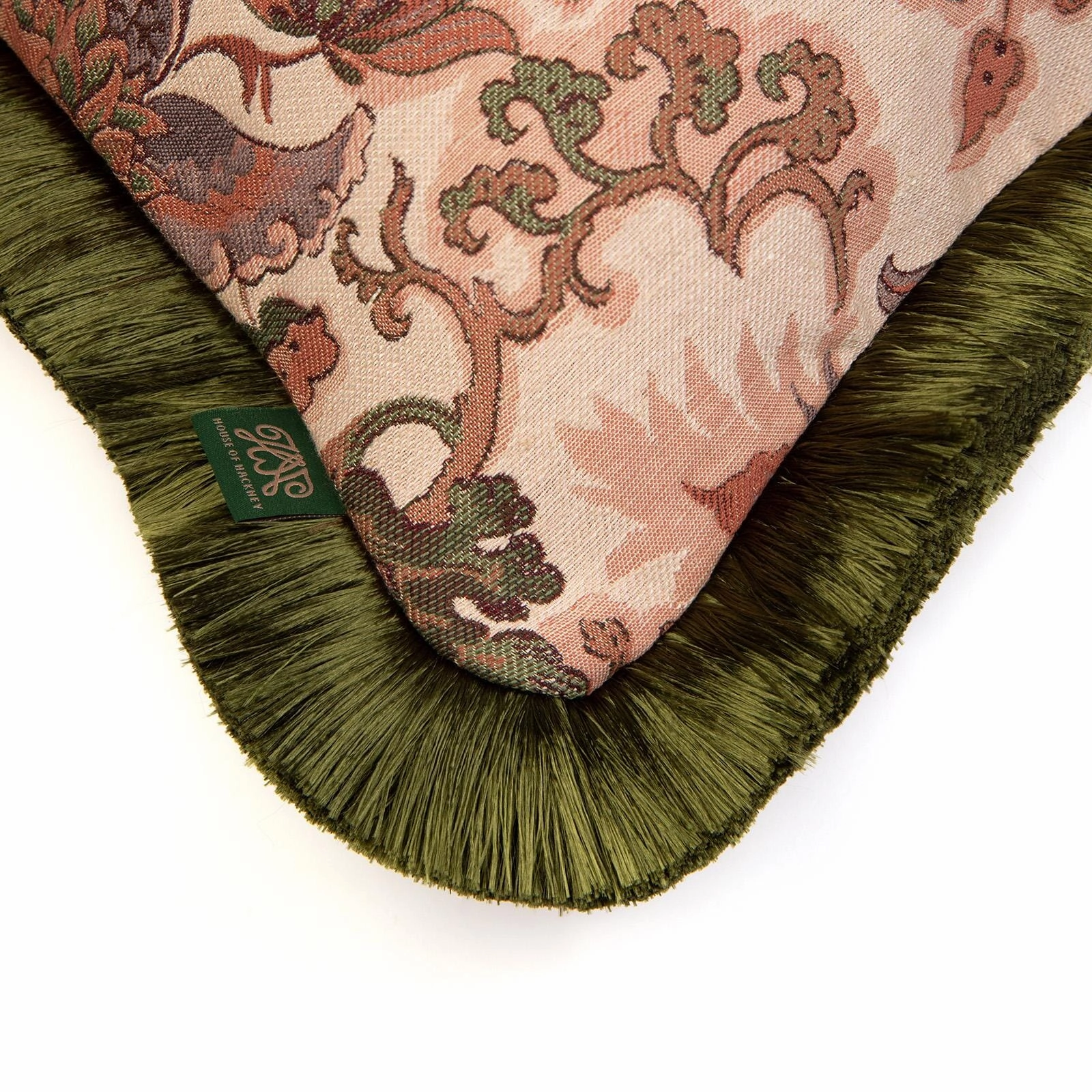 PERSEPHONE Medium Fringed Jacquard Cushion - Tourmaline