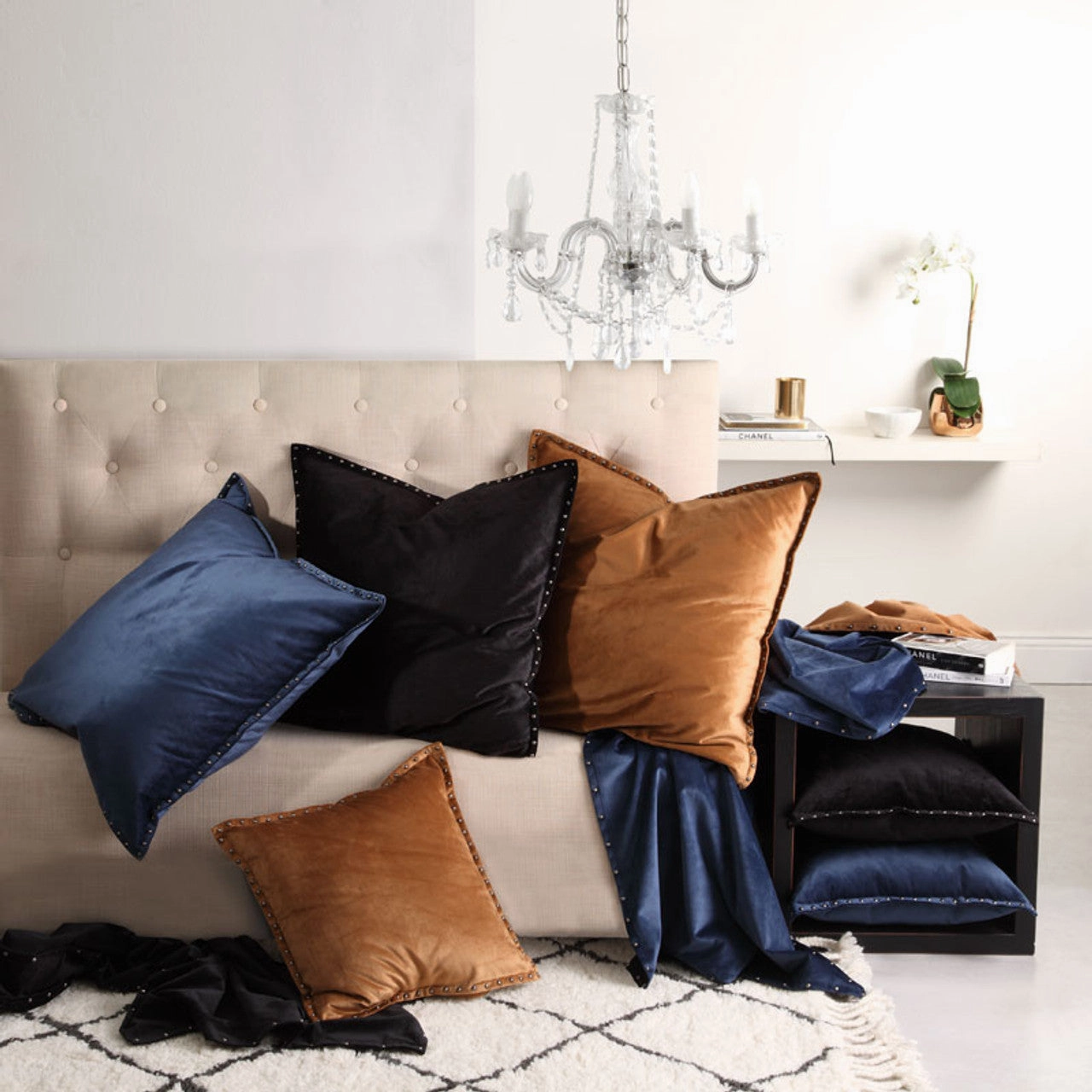 Preston Navy Bed Runner by Private Collection