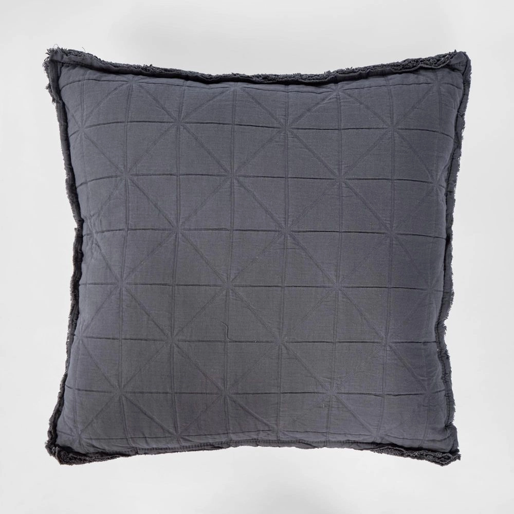 Quilted Cushion Dark Grey by Florabelle