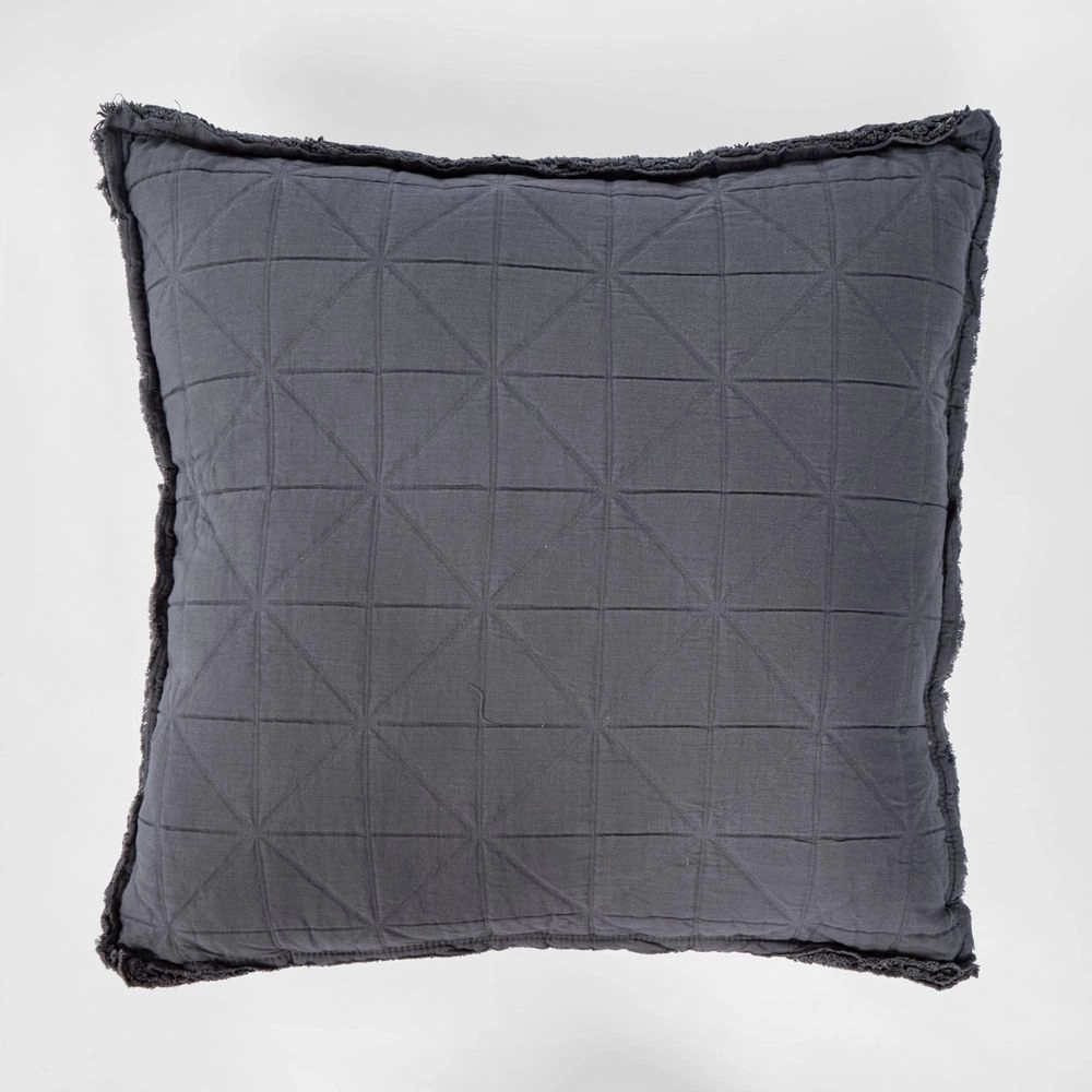 Quilted Cushion Dark Grey by Florabelle
