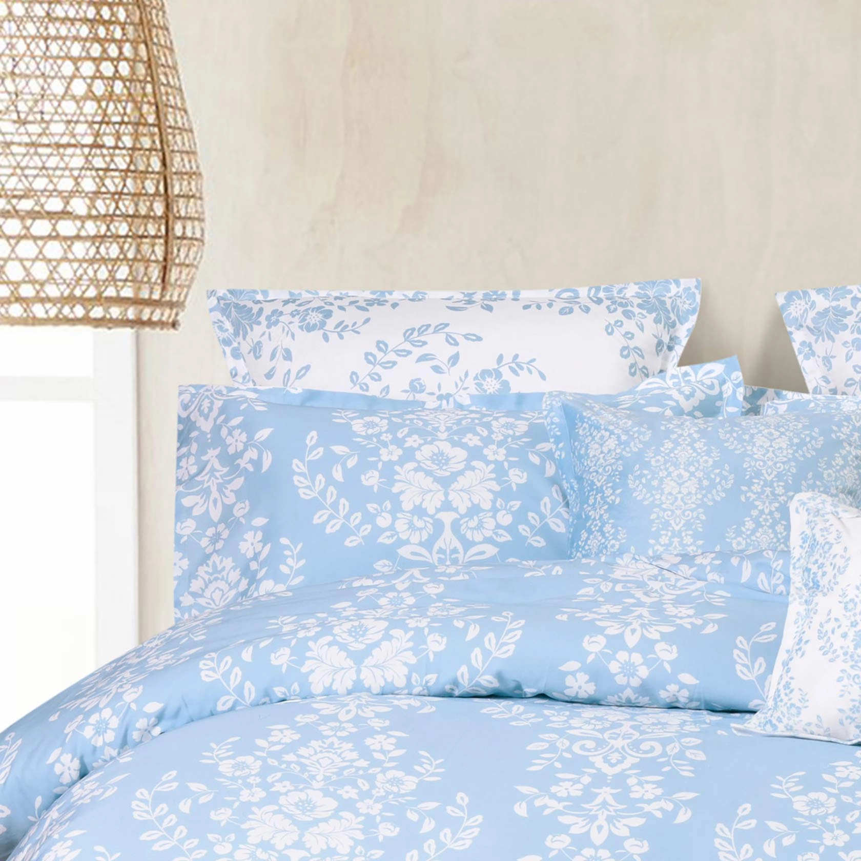 Ravello Blue Velvet Square Filled Cushion 43 x 43cm by Bianca